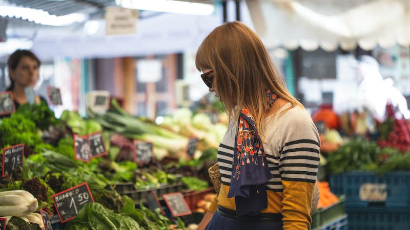 Woman in the fresh market